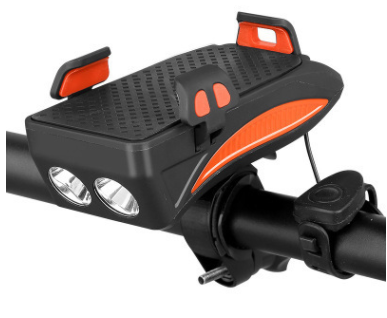 Bicycle light mobile phone holder horn front light mobile phone holder mountain bike charging treasure with light mobile phone holder fixing bracket