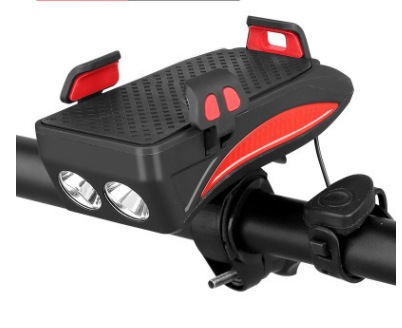 Bicycle light mobile phone holder horn front light mobile phone holder mountain bike charging treasure with light mobile phone holder fixing bracket