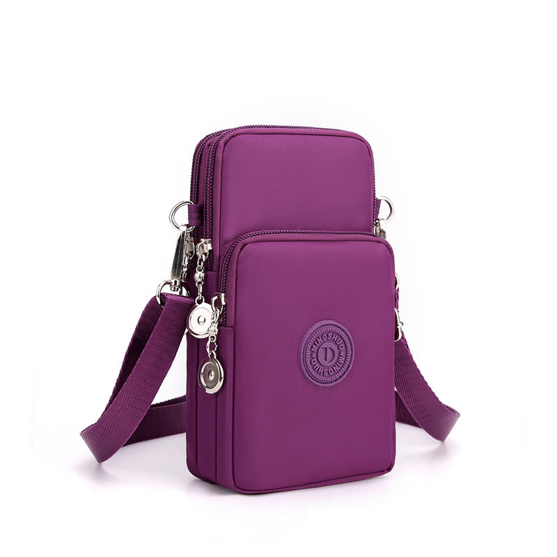 Cross-border new mobile phone bag women's crossbody Oxford cloth crossbody small bag mobile phone bag vertical mini coin wrist bag