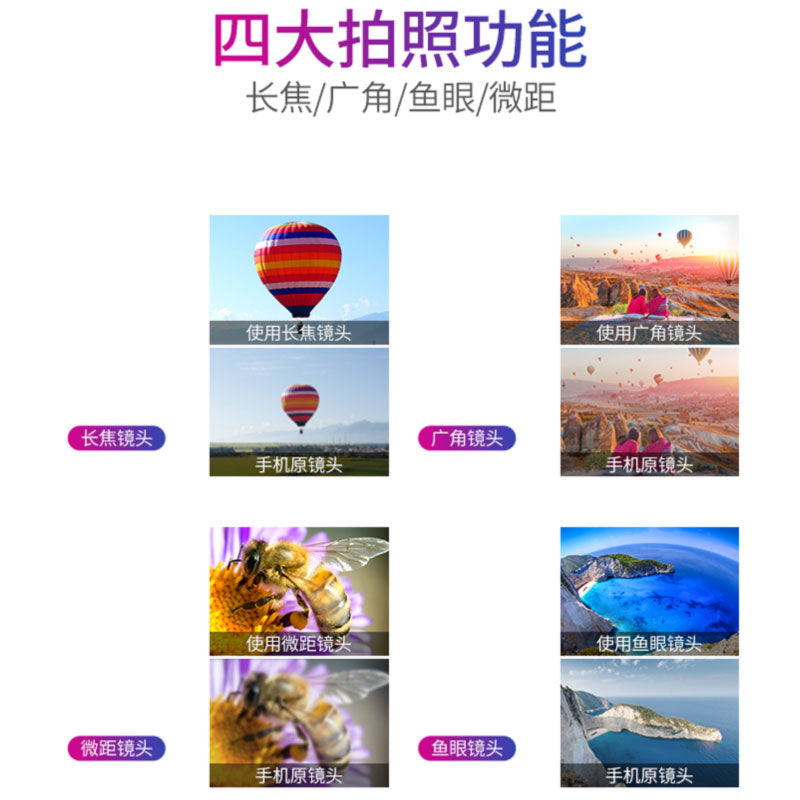 Mobile phone professional lens universal clip universal 37MM 0.45X 49UV wide-angle + macro two-in-one mobile phone lens