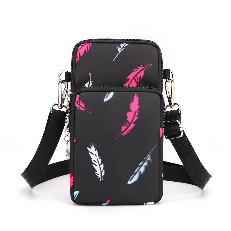 Cross-border new mobile phone bag women's crossbody Oxford cloth crossbody small bag mobile phone bag vertical mini coin wrist bag