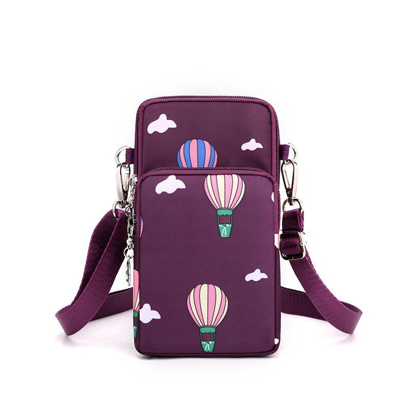 Cross-border new mobile phone bag women's crossbody Oxford cloth crossbody small bag mobile phone bag vertical mini coin wrist bag