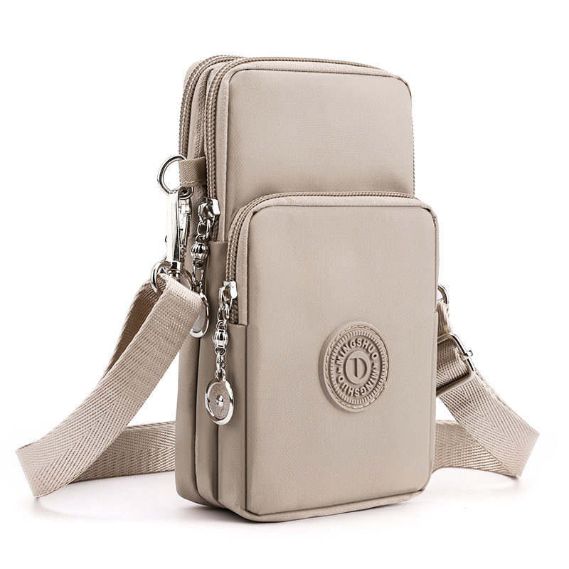 Cross-border new mobile phone bag women's crossbody Oxford cloth crossbody small bag mobile phone bag vertical mini coin wrist bag