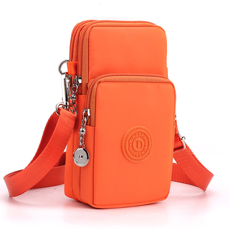 Cross-border new mobile phone bag women's crossbody Oxford cloth crossbody small bag mobile phone bag vertical mini coin wrist bag