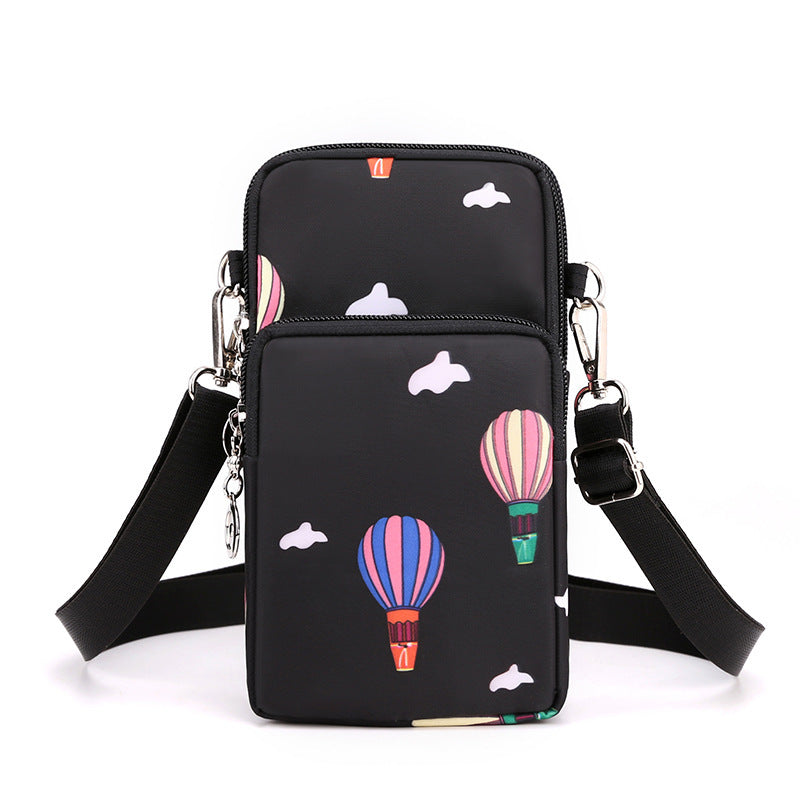 Cross-border new mobile phone bag women's crossbody Oxford cloth crossbody small bag mobile phone bag vertical mini coin wrist bag