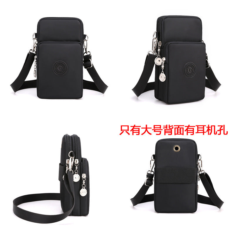 Cross-border new mobile phone bag women's crossbody Oxford cloth crossbody small bag mobile phone bag vertical mini coin wrist bag