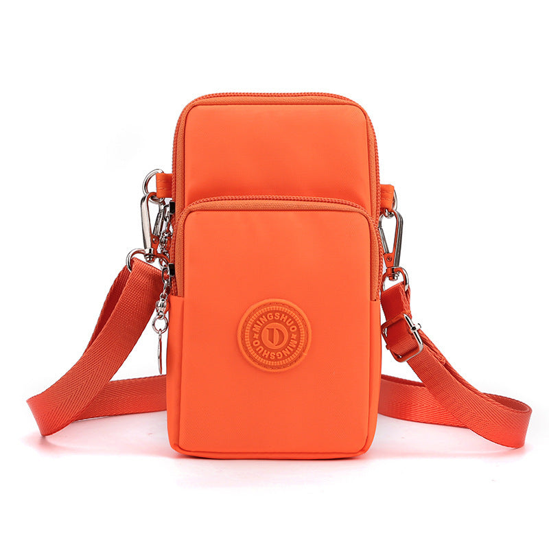 Cross-border new mobile phone bag women's crossbody Oxford cloth crossbody small bag mobile phone bag vertical mini coin wrist bag