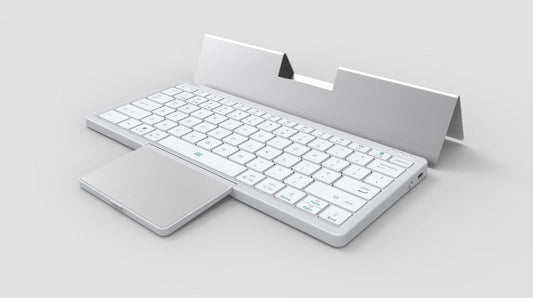 New Arrivals Wireless Bluetooth Keyboard Tablet Phone Computer with PU Leather Hidden Touchpad Portable