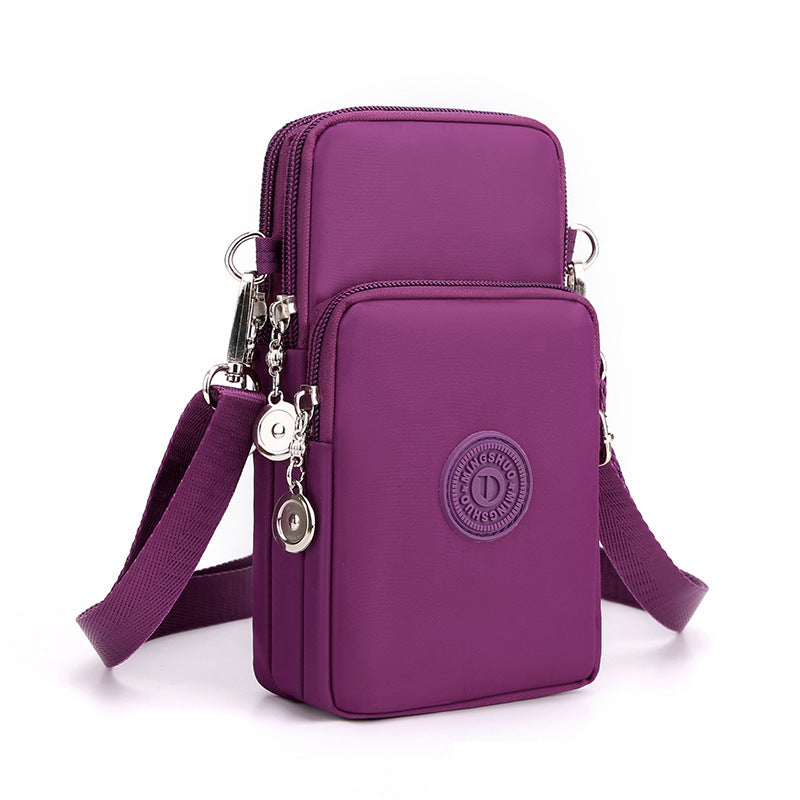 Cross-border new mobile phone bag women's crossbody Oxford cloth crossbody small bag mobile phone bag vertical mini coin wrist bag