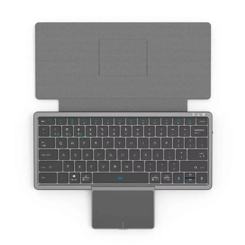 New Arrivals Wireless Bluetooth Keyboard Tablet Phone Computer with PU Leather Hidden Touchpad Portable