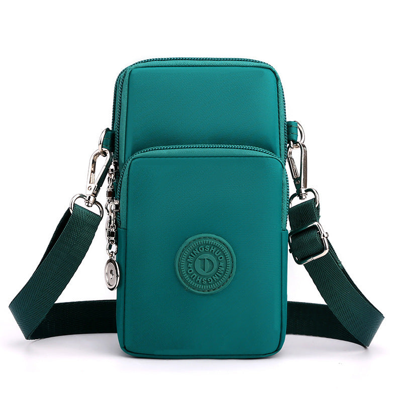 Cross-border new mobile phone bag women's crossbody Oxford cloth crossbody small bag mobile phone bag vertical mini coin wrist bag