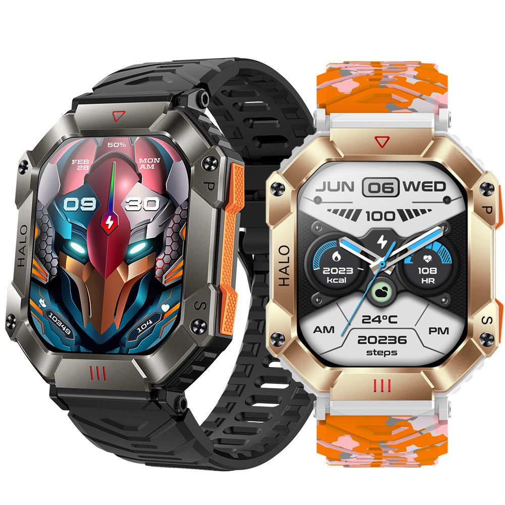 Foreign trade wholesale outdoor three-proof KR80 compass altitude barometer Bluetooth music phone men's smart watch