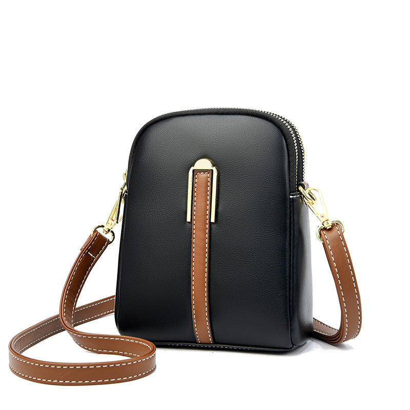 2022 summer new soft leather one-shoulder oblique-span portable mobile phone bag factory direct sale 7814