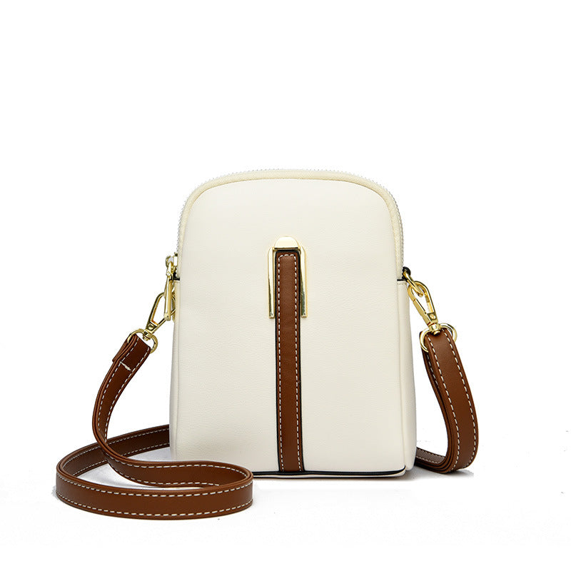 2022 summer new soft leather one-shoulder oblique-span portable mobile phone bag factory direct sale 7814