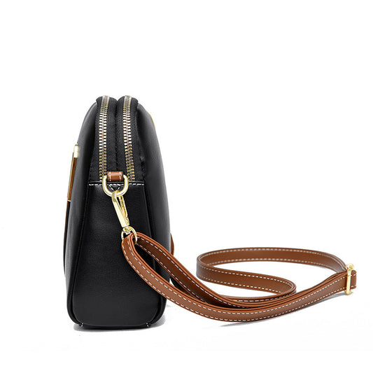 2022 summer new soft leather one-shoulder oblique-span portable mobile phone bag factory direct sale 7814