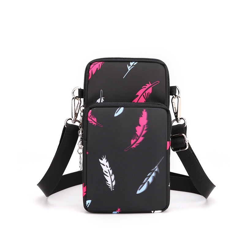 Cross-border new mobile phone bag women's crossbody Oxford cloth crossbody small bag mobile phone bag vertical mini coin wrist bag