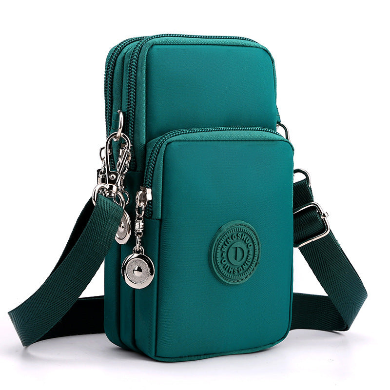 Cross-border new mobile phone bag women's crossbody Oxford cloth crossbody small bag mobile phone bag vertical mini coin wrist bag