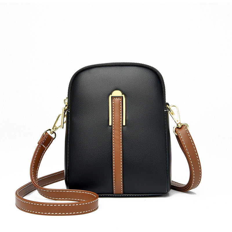 2022 summer new soft leather one-shoulder oblique-span portable mobile phone bag factory direct sale 7814