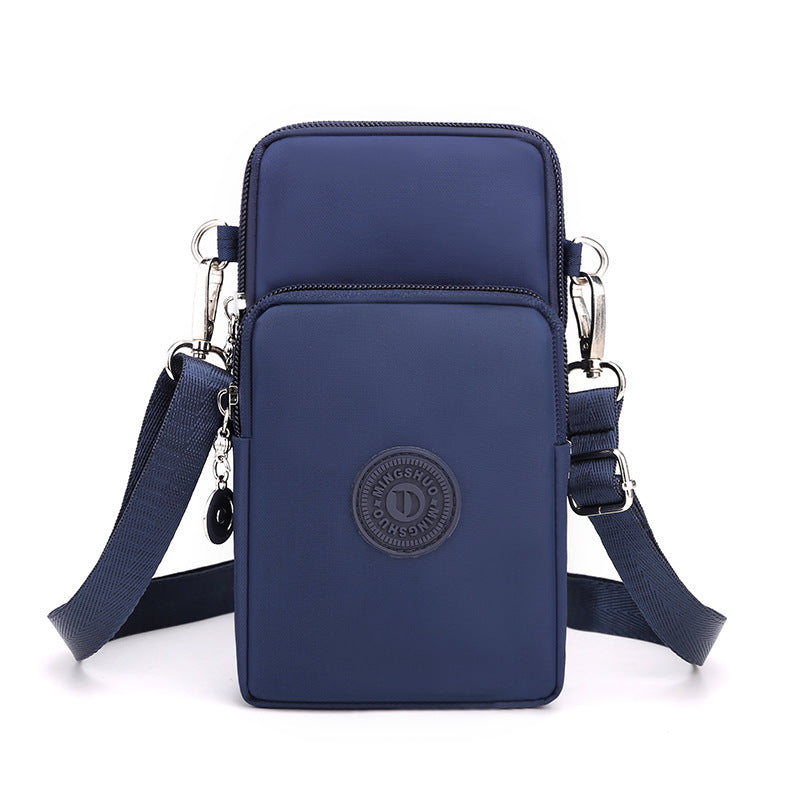 Cross-border new mobile phone bag women's crossbody Oxford cloth crossbody small bag mobile phone bag vertical mini coin wrist bag
