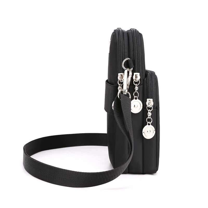 Cross-border new mobile phone bag women's crossbody Oxford cloth crossbody small bag mobile phone bag vertical mini coin wrist bag
