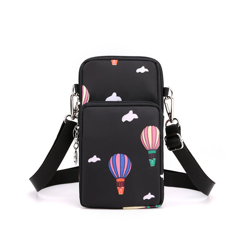 Cross-border new mobile phone bag women's crossbody Oxford cloth crossbody small bag mobile phone bag vertical mini coin wrist bag