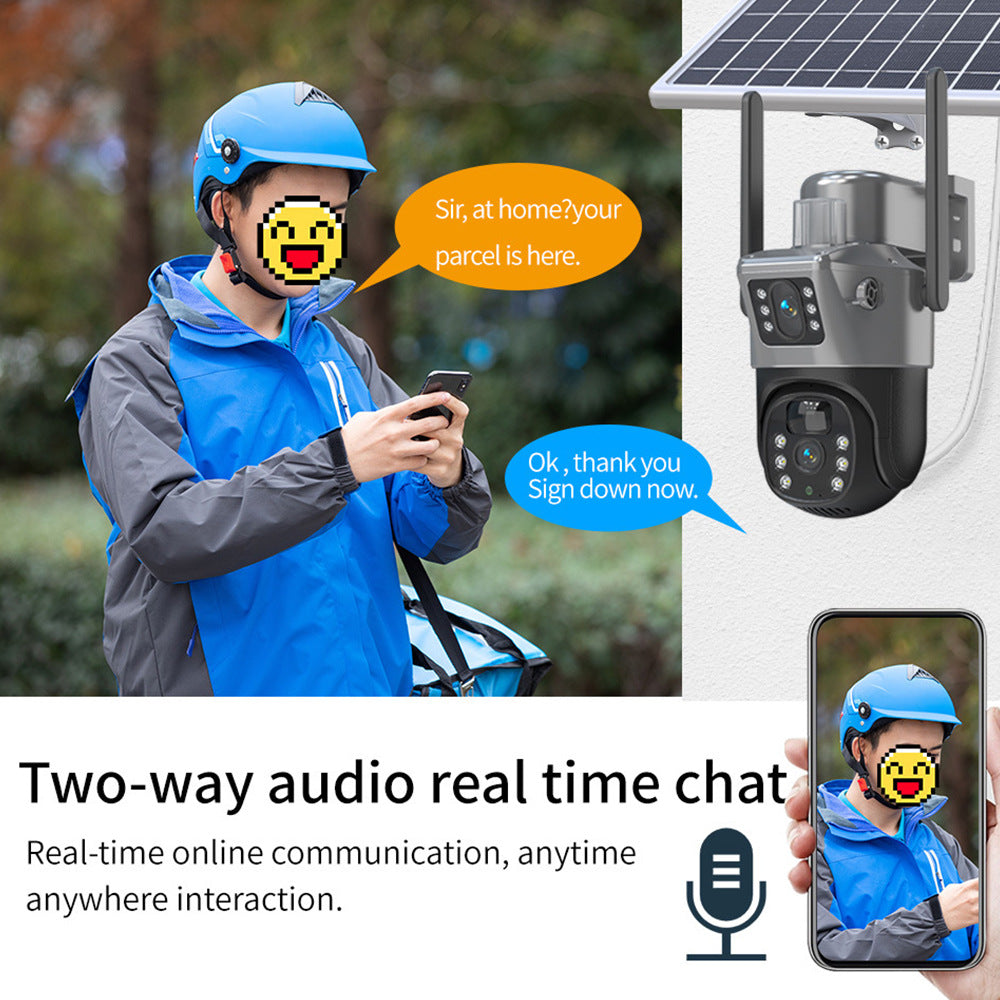 V380 solar monitor 360 degree mobile phone remote indoor and outdoor night vision T4 home HD battery camera