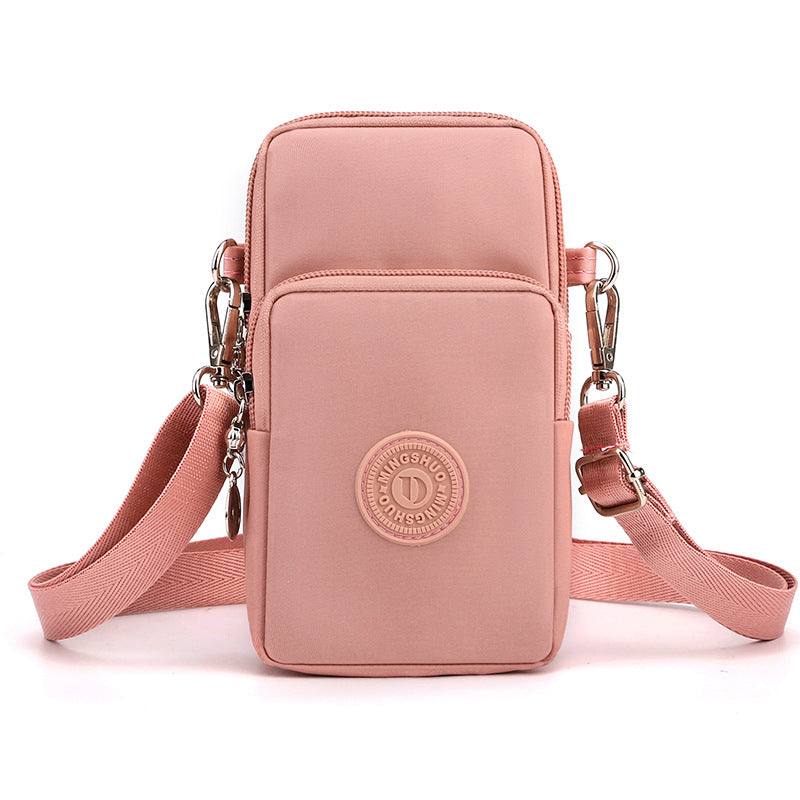 Cross-border new mobile phone bag women's crossbody Oxford cloth crossbody small bag mobile phone bag vertical mini coin wrist bag