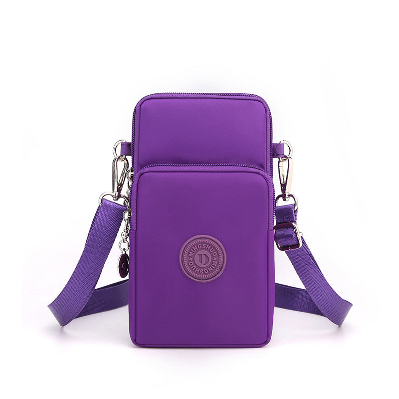 Cross-border new mobile phone bag women's crossbody Oxford cloth crossbody small bag mobile phone bag vertical mini coin wrist bag