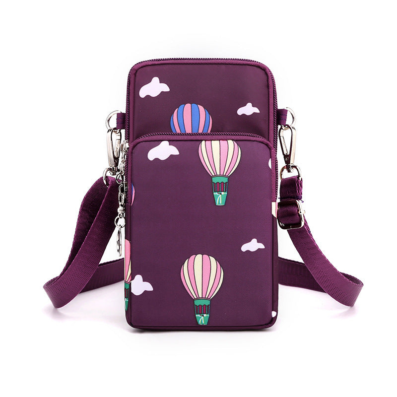 Cross-border new mobile phone bag women's crossbody Oxford cloth crossbody small bag mobile phone bag vertical mini coin wrist bag
