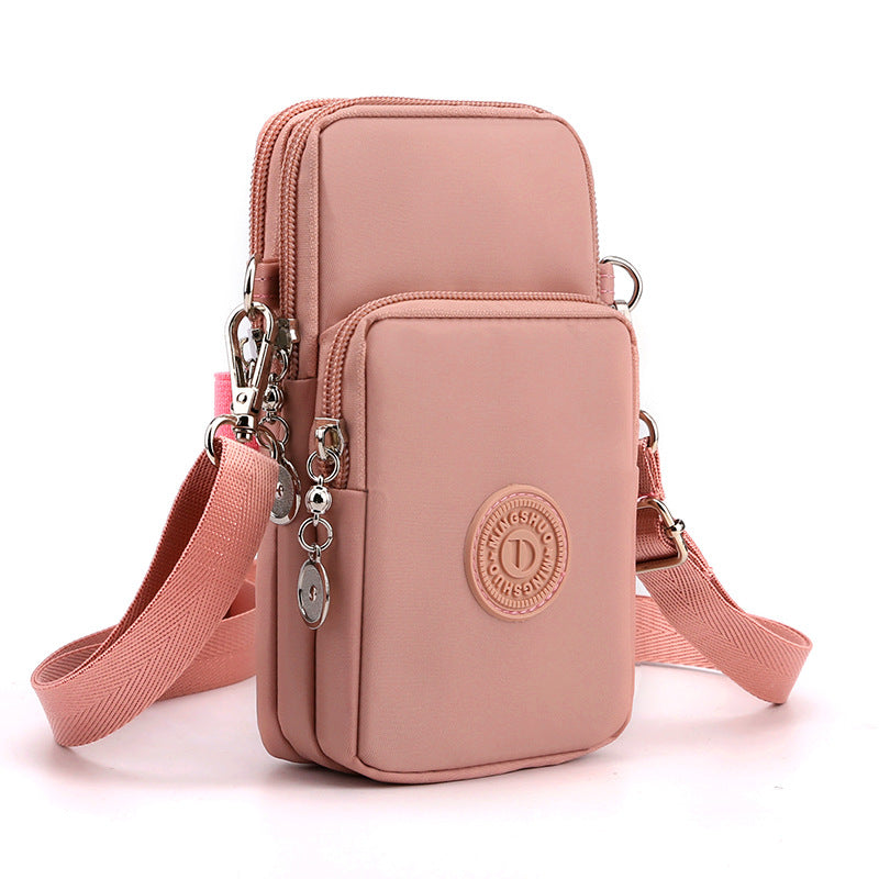 Cross-border new mobile phone bag women's crossbody Oxford cloth crossbody small bag mobile phone bag vertical mini coin wrist bag