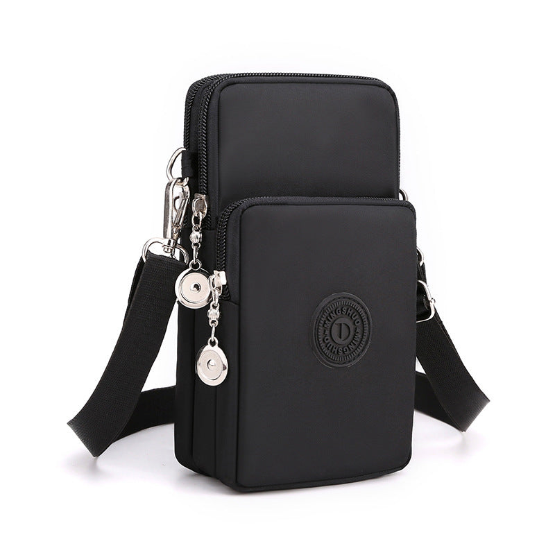 Cross-border new mobile phone bag women's crossbody Oxford cloth crossbody small bag mobile phone bag vertical mini coin wrist bag