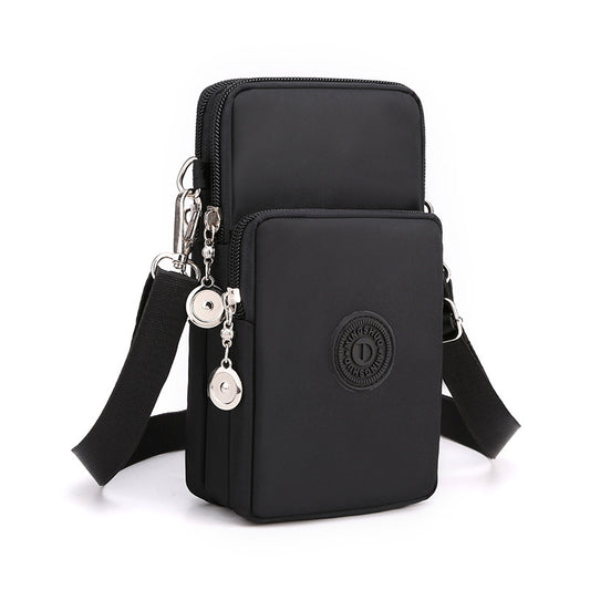 Cross-border new mobile phone bag women's crossbody Oxford cloth crossbody small bag mobile phone bag vertical mini coin wrist bag
