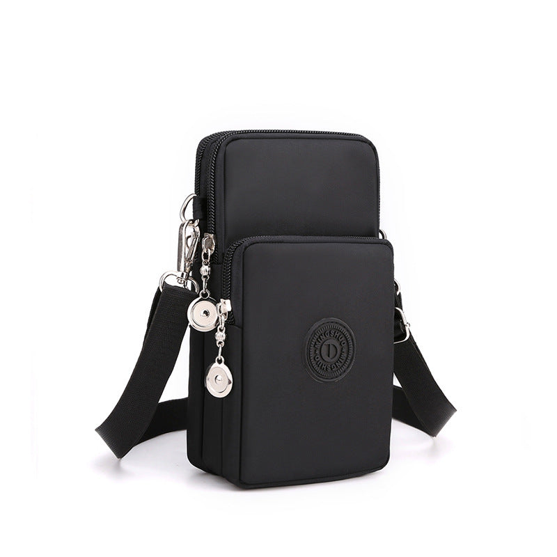 Cross-border new mobile phone bag women's crossbody Oxford cloth crossbody small bag mobile phone bag vertical mini coin wrist bag