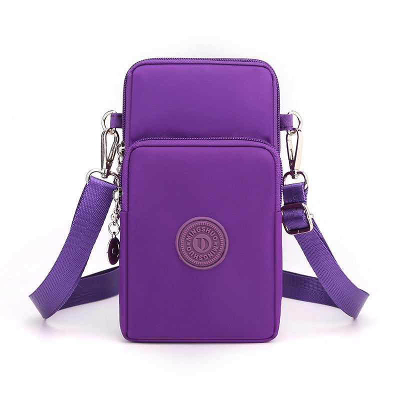 Cross-border new mobile phone bag women's crossbody Oxford cloth crossbody small bag mobile phone bag vertical mini coin wrist bag