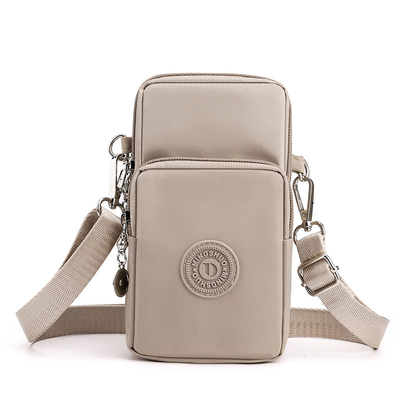 Cross-border new mobile phone bag women's crossbody Oxford cloth crossbody small bag mobile phone bag vertical mini coin wrist bag