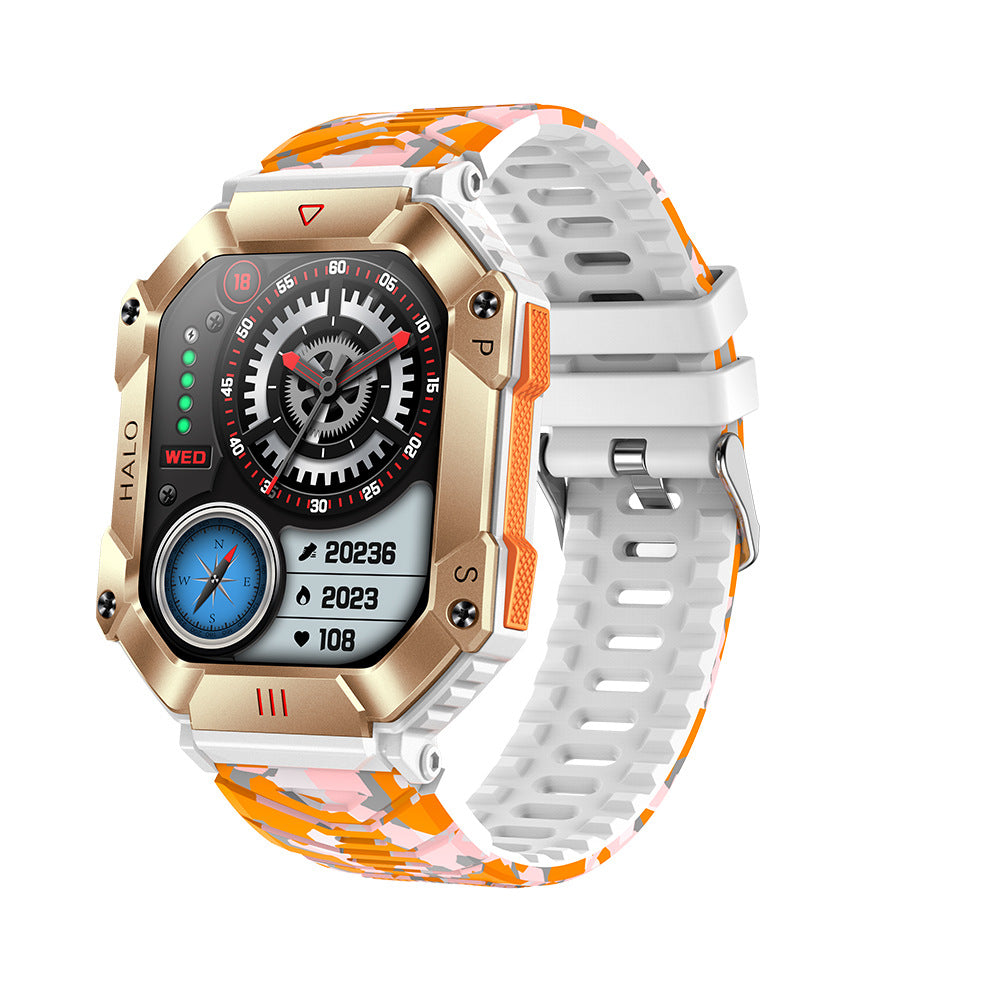 Foreign trade wholesale outdoor three-proof KR80 compass altitude barometer Bluetooth music phone men's smart watch